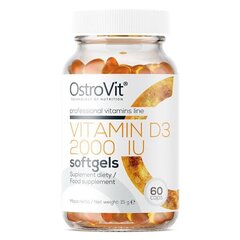 Пищевая добавка - витамин D3 OstroVit Vitamin D3 2000 IU Softgels (60 капсул) цена и информация | Витамины, пищевые добавки, препараты для иммунитета | kaup24.ee