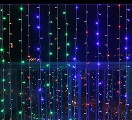 Занавес 300 LED 3x3 м, разноцветный цена и информация | Новогодняя гирлянда Holiday, 10 светодиодов, 30 см | kaup24.ee