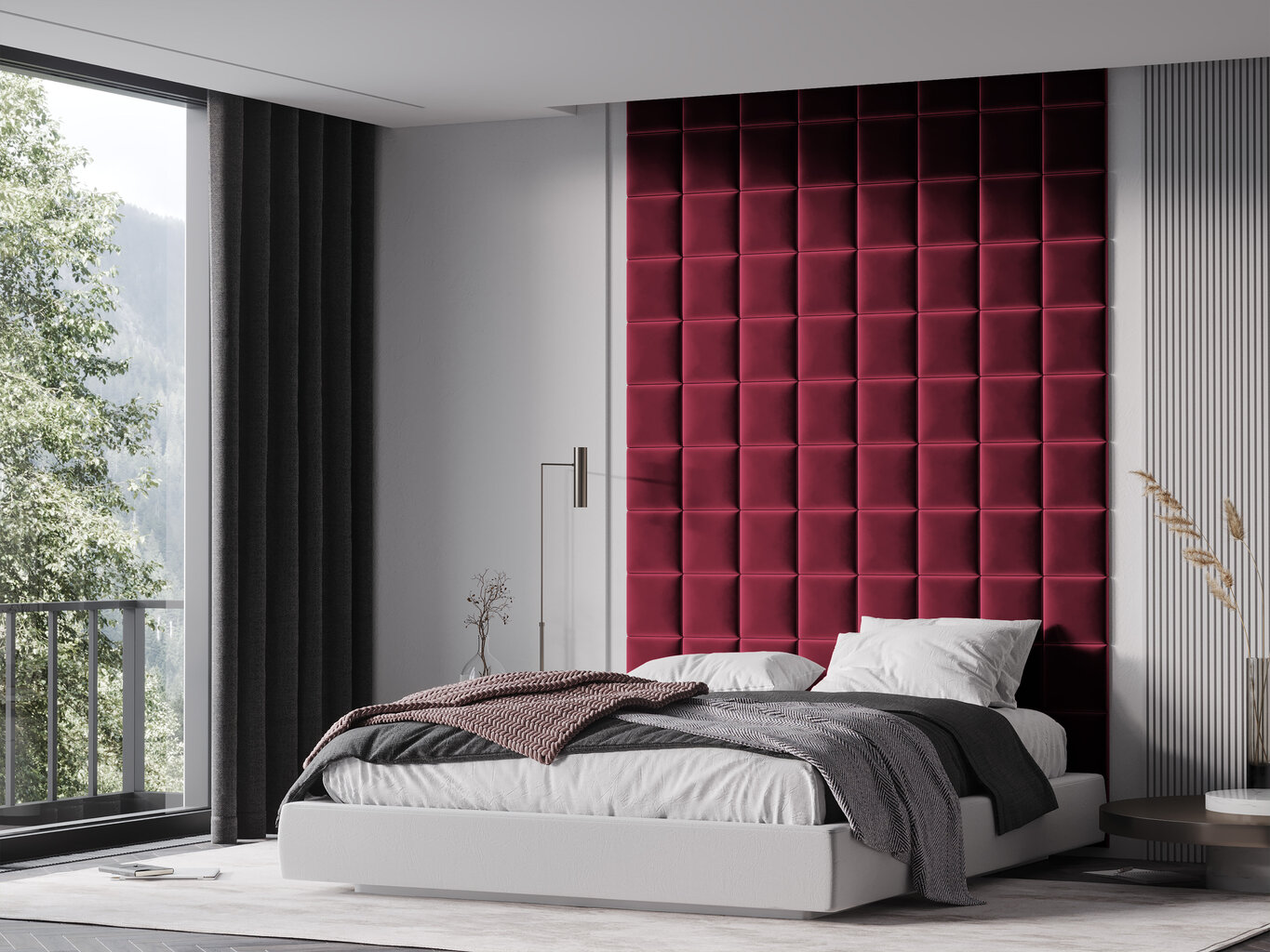 Pehmed seinapaneelid, 3 tk, Cosmopolitan Design Majuro R2, punane hind ja info | Pehmed seinapaneelid | kaup24.ee