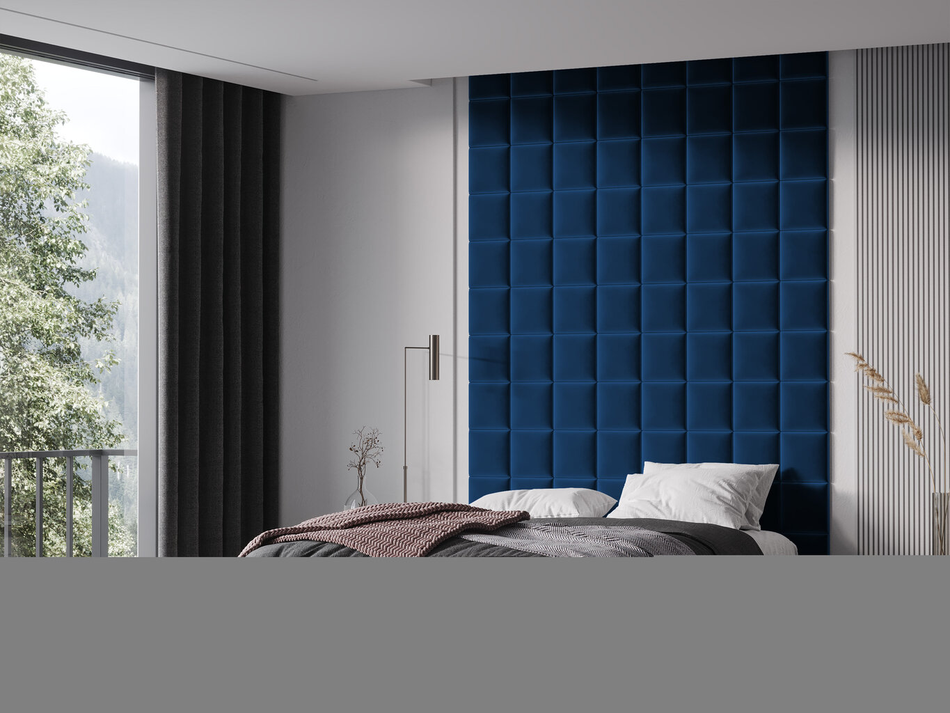 Pehmed seinapaneelid, 3 tk., Cosmopolitan Design Majuro R6, sinine hind ja info | Pehmed seinapaneelid | kaup24.ee