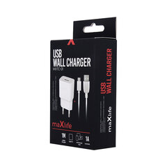 Maxlife MXTC-01 charger 1x USB 2.1A white цена и информация | Зарядные устройства для телефонов | kaup24.ee