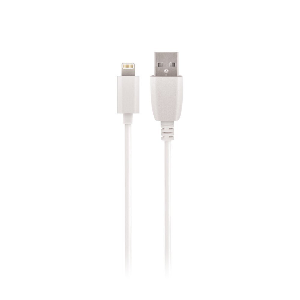 Laadimisjuhe Maxlife Apple Lightning valge, 1A, 1.0m цена и информация | Mobiiltelefonide kaablid | kaup24.ee