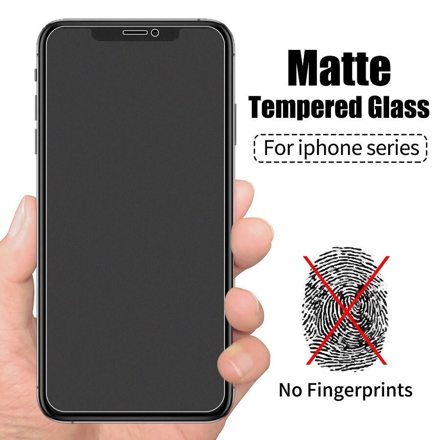 LCD kaitsev karastatud klaas Matte Apple iPhone 6/6S, must цена и информация | Ekraani kaitsekiled | kaup24.ee