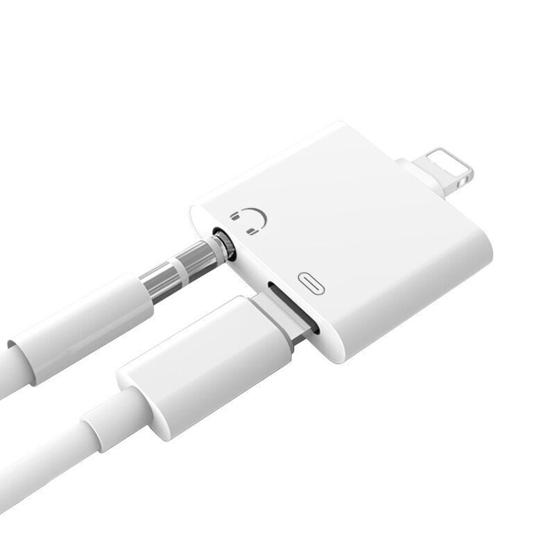 Adapter ADP15 alates Lightning kuni Lightning + 3,5mm, valge hind ja info | USB jagajad, adapterid | kaup24.ee