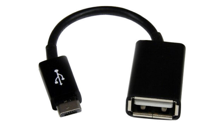 Adapter alates "microUSB" kuni USB (OTG), must цена и информация | USB jagajad, adapterid | kaup24.ee