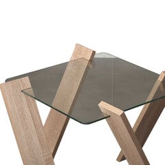 Кофейный столик Roman Mini, прозрачный/светло-коричневый цена и информация | Журнальные столики | kaup24.ee