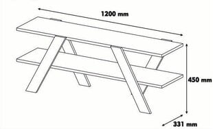 TV-laud Basic, valge/pruun hind ja info | TV alused | kaup24.ee