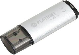 Mälupulk Platinet X-DEPO PMFE64S 64GB USB 2.0, hõbedane hind ja info | Mälupulgad | kaup24.ee