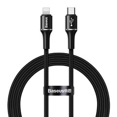 Baseus HALO USB-C -> Lightning кабель 18Вт / PD / LED / 100 cм, черный цена и информация | Кабели для телефонов | kaup24.ee