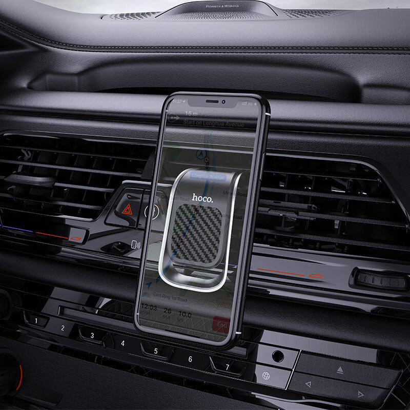 Auto universaalne telefonihoidik Hoco CA74 paigaldatav ventilatsioonivõre külge, magnetiline, must-hall hind ja info | Mobiiltelefonide hoidjad | kaup24.ee