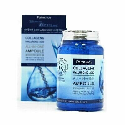 Hüaluroonhappe ja kollageeniga seerum ampullis Farm Stay Collagen & Hyaluronic Acid All-in-One Ampoule, 250 ml цена и информация | Näoõlid, seerumid | kaup24.ee