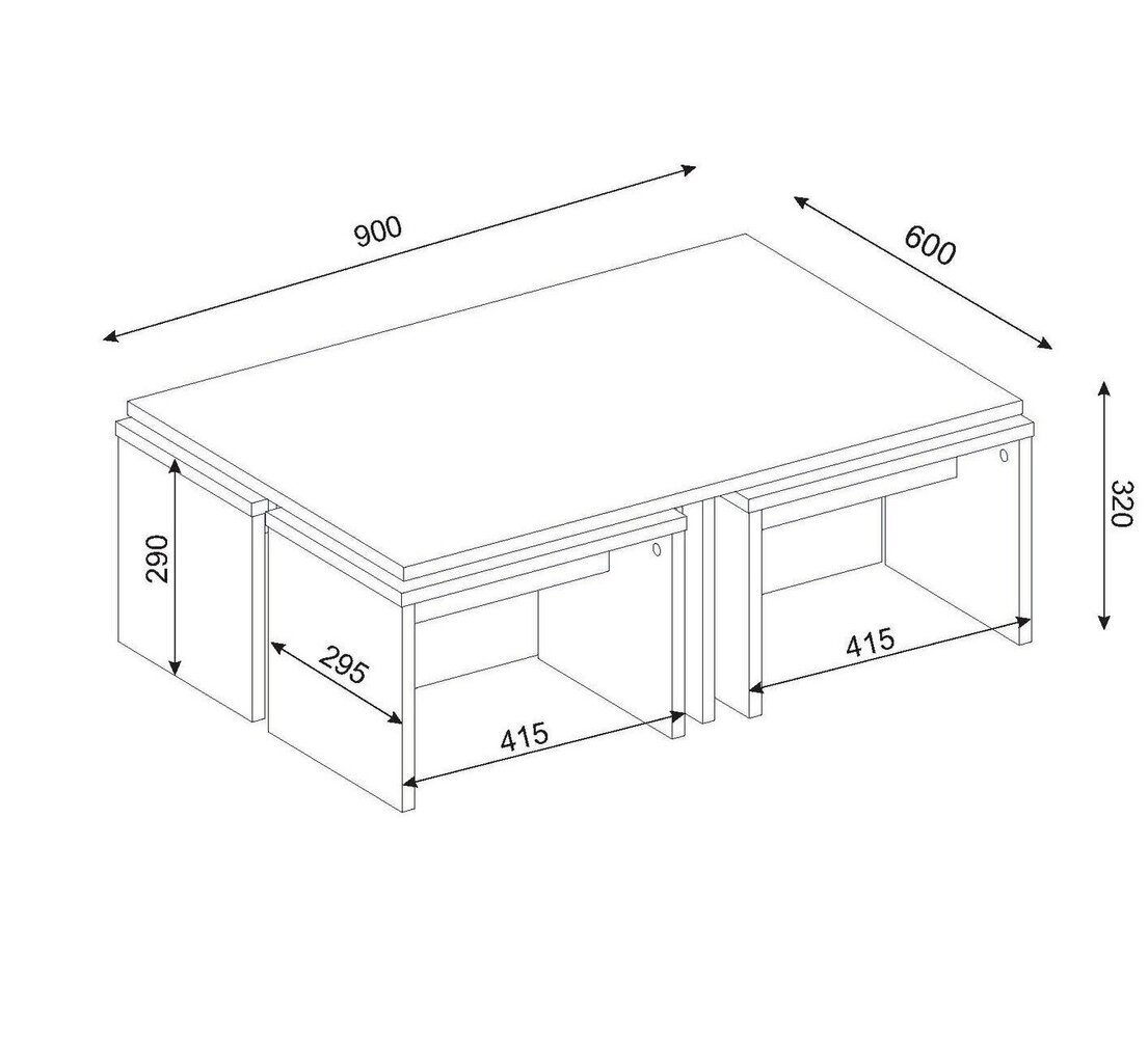 Transformeeritav kohvilaud Chest, valge/pruun цена и информация | Diivanilauad | kaup24.ee