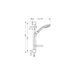 Dušikomplekt Hansgrohe Croma, 27772000 цена и информация | Душевые комплекты и панели | kaup24.ee