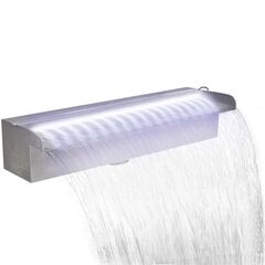Водопад для пруда, фонтан с LED подсветкой из нержавеющей стали, 45 см цена и информация | Декорации для сада | kaup24.ee