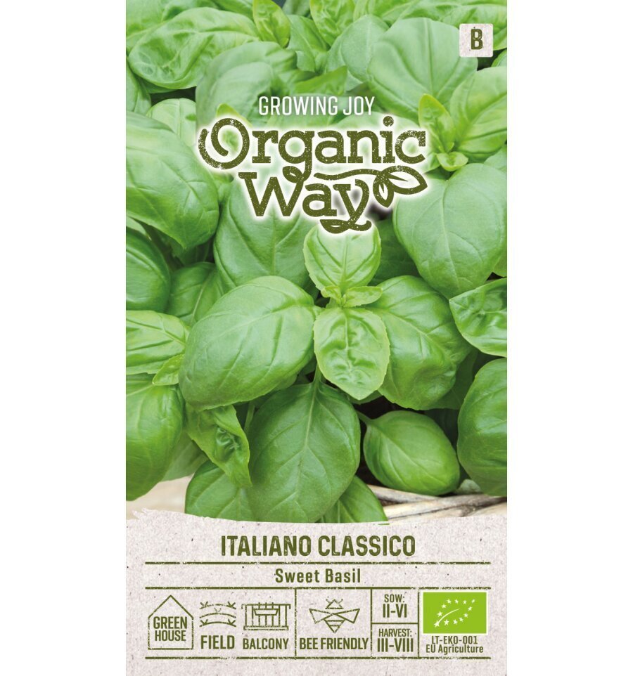Basiilik lõh. Italiano Classico Organic Way 0,5 g hind ja info | Maitsetaimede seemned | kaup24.ee