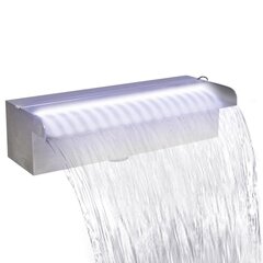 Водопад для пруда, фонтан с LED подсветкой из нержавеющей стали, 30 см цена и информация | Декорации для сада | kaup24.ee