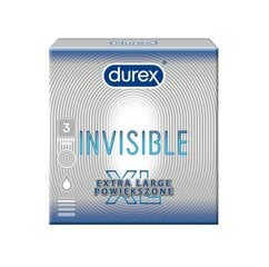 Презервативы DUREX Invisible XL N3 цена и информация | Презервативы | kaup24.ee