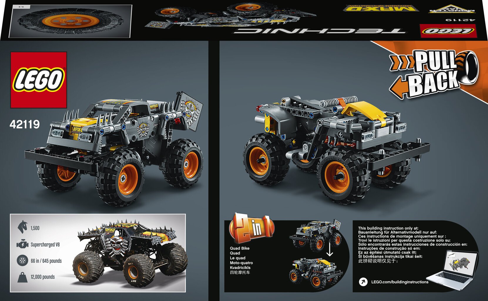 42119 LEGO® Technic Monster Jam Max-D цена и информация | Klotsid ja konstruktorid | kaup24.ee