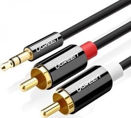 Ugreen AV116 3,5 mm 2RCA kaabel 1,5 m must цена и информация | Кабели и провода | kaup24.ee