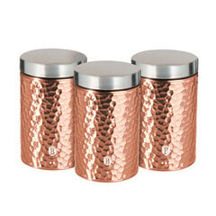 Berlinger Haus Metallic Line Rose Gold Edition набор контейнеров для сыпучих продуктов, 3 шт. цена и информация | Посуда для хранения еды | kaup24.ee