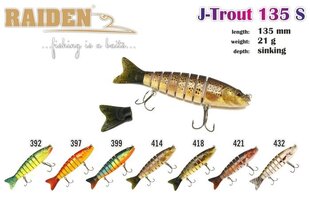 Vobler Raiden J-Trout 135 21G 397 hind ja info | Landid, voblerid | kaup24.ee