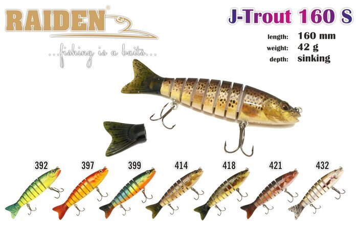 Vobler Raiden J-Trout 135 21G 399 hind ja info | Landid, voblerid | kaup24.ee