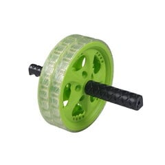 Двойное колесо (17.5 см) для упражнений фитнеса с эргономичными ручками SportVida, зеленое цена и информация | Ролики для пресса | kaup24.ee