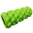Валик для фитнеса - массажный ролик SportVida EVA (33 см длина / 13 см диаметр), зеленый