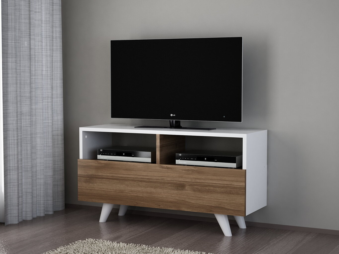 TV-laud Novella K3, valge/pruun hind ja info | TV alused | kaup24.ee