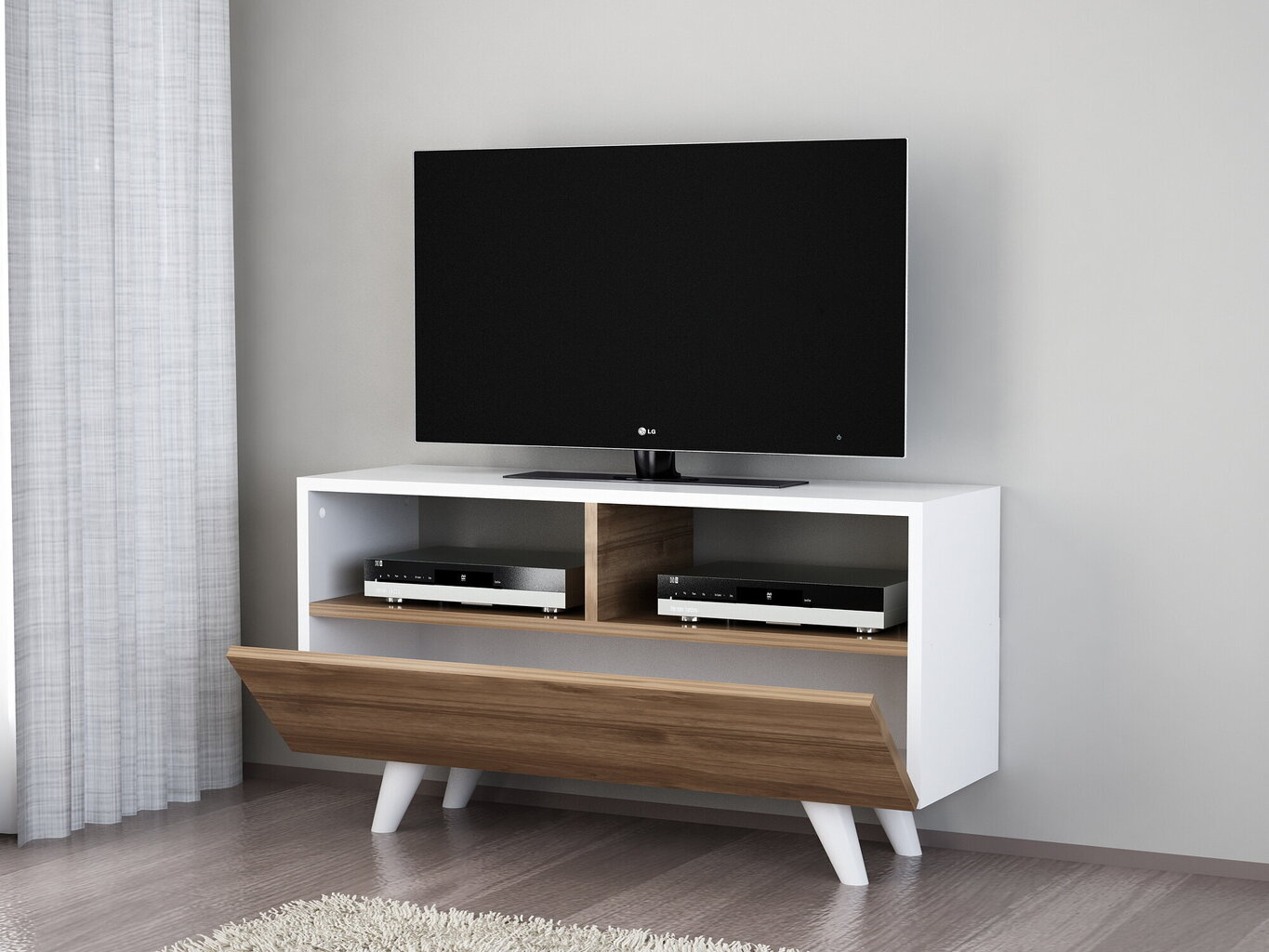 TV-laud Novella K3, valge/pruun hind ja info | TV alused | kaup24.ee