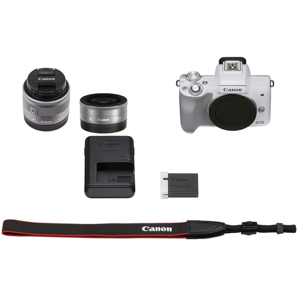 Canon EOS M50 Mark II EF-M 15-45mm IS STM + EF-M 22mm STM цена и информация | Fotoaparaadid | kaup24.ee