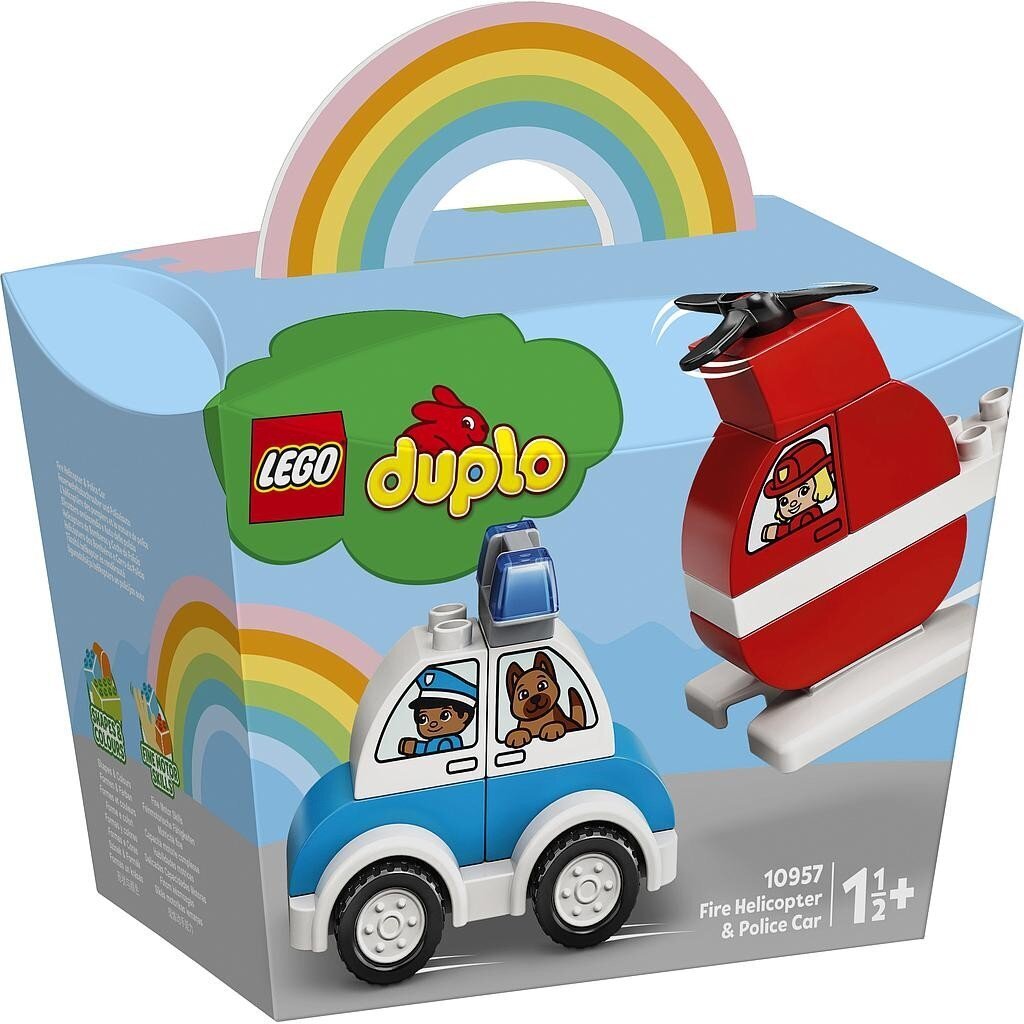 10957 LEGO® DUPLO Tuletõrjehelikopter ja politseiauto hind ja info | Klotsid ja konstruktorid | kaup24.ee