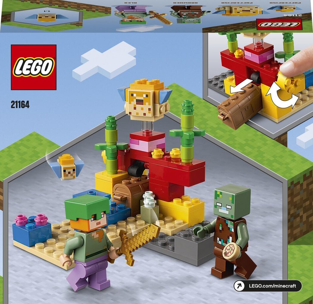 21164 LEGO® Minecraft Korallrahu цена и информация | Klotsid ja konstruktorid | kaup24.ee