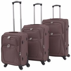 Набор чемоданов S-L, 3 части, коричневый цена и информация | Чемоданы, дорожные сумки | kaup24.ee