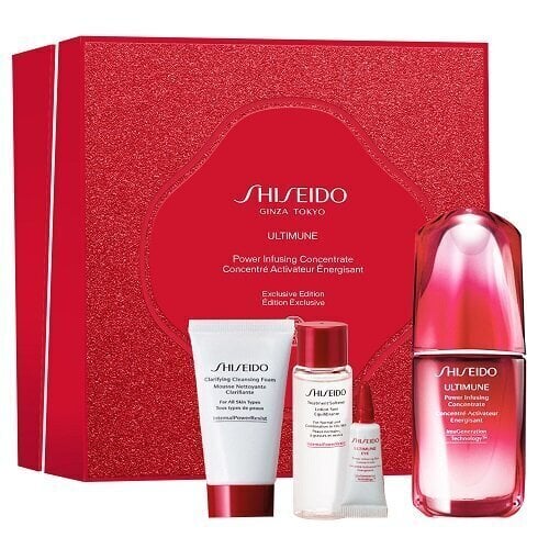 Komplekt Shiseido Ultimune: näoseerum, 50 ml + näovaht 15 ml + näonaha pehmendaja, 30 ml + silmaseerum, 3 ml hind ja info | Näoõlid, seerumid | kaup24.ee