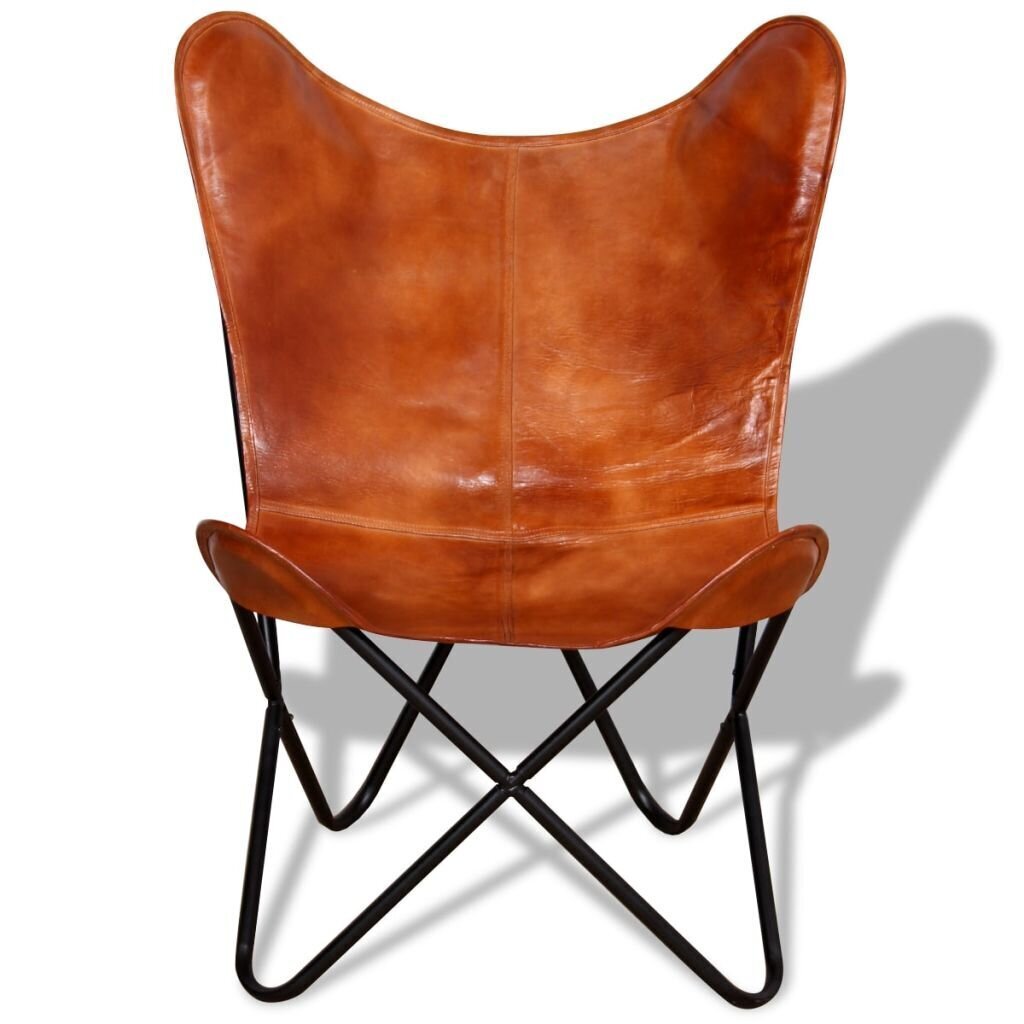 Liblikakujuline tool, ehtne nahk, pruun hind ja info | Tugitoolid ja tugitoolvoodid | kaup24.ee