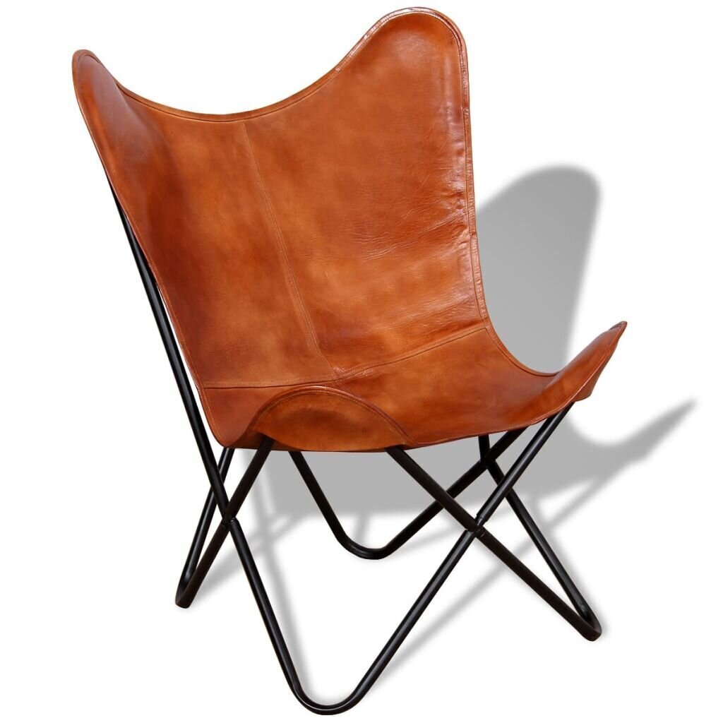 Liblikakujuline tool, ehtne nahk, pruun hind ja info | Tugitoolid ja tugitoolvoodid | kaup24.ee