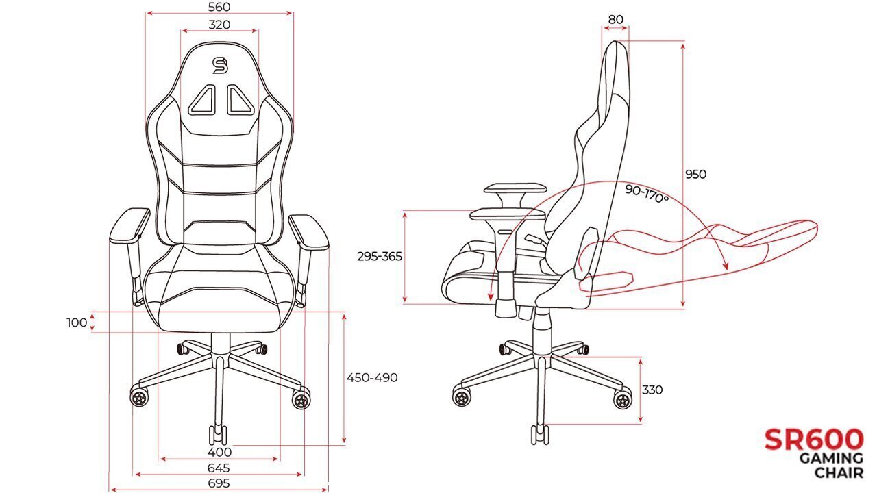 Mänguritool SPC Gear SR600 (SPG084), must цена и информация | Kontoritoolid | kaup24.ee