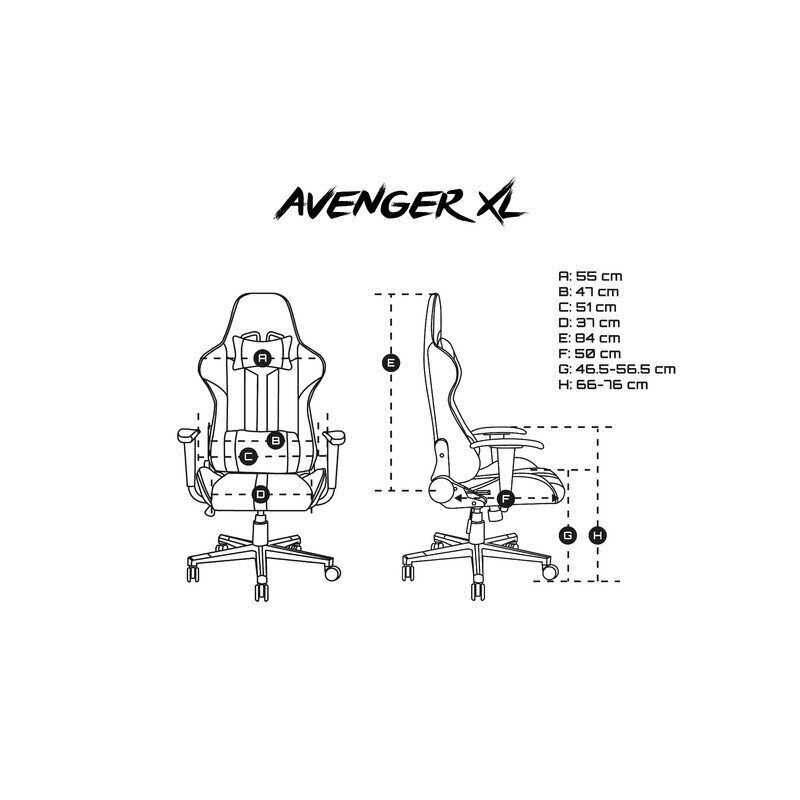 Mänguritool Fury Avenger XL, must/valge цена и информация | Kontoritoolid | kaup24.ee