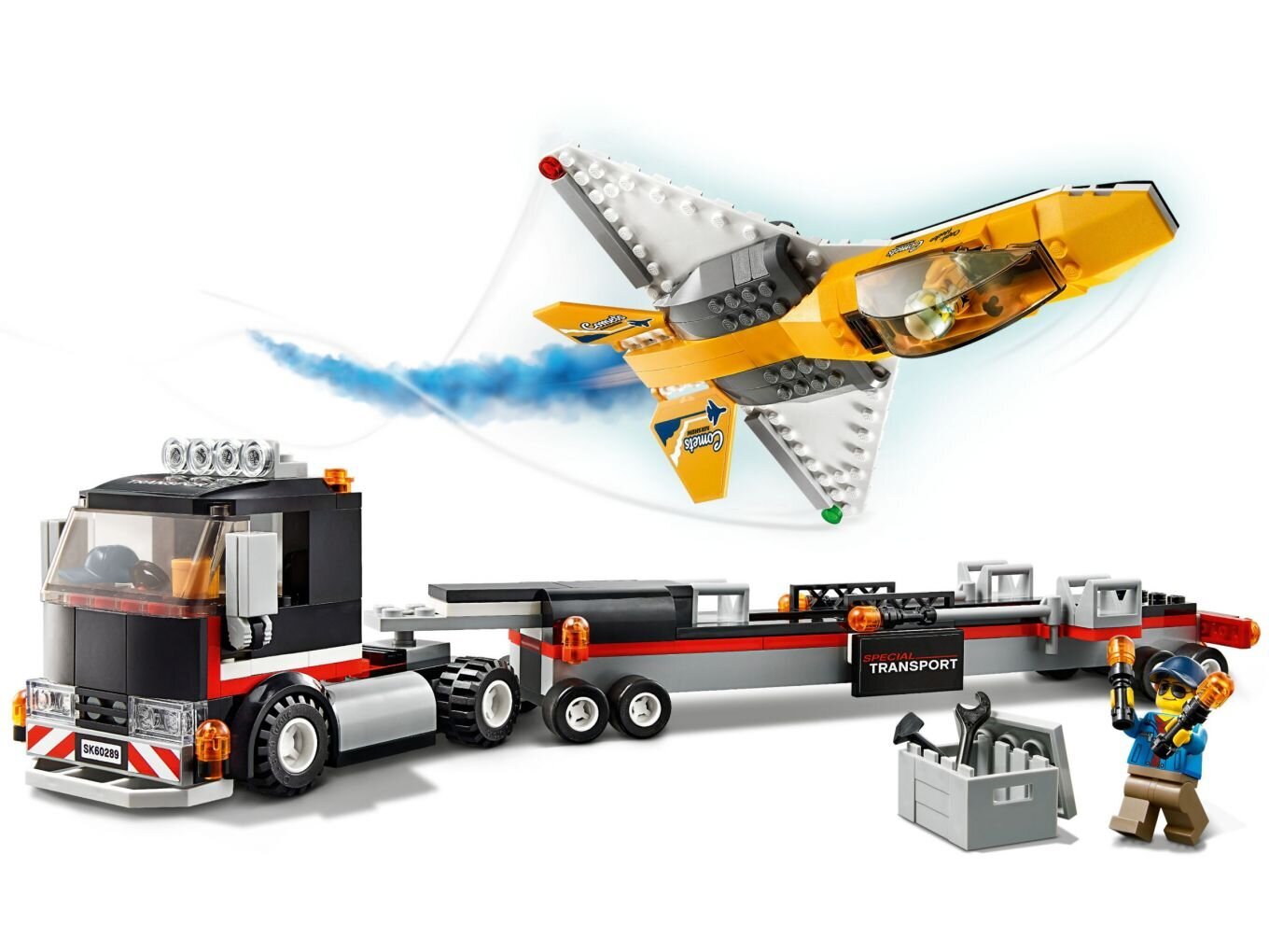 60289 LEGO® City Great Vehicles Платформа для транспортировки реактивного  самолета на авиационном празднике цена | kaup24.ee