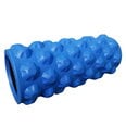 Валик для фитнеса - массажный ролик SportVida EVA (33 см длина / 14 см диаметр), синий