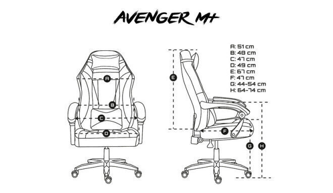 Mänguritool Fury Avenger M+, must/valge цена и информация | Kontoritoolid | kaup24.ee