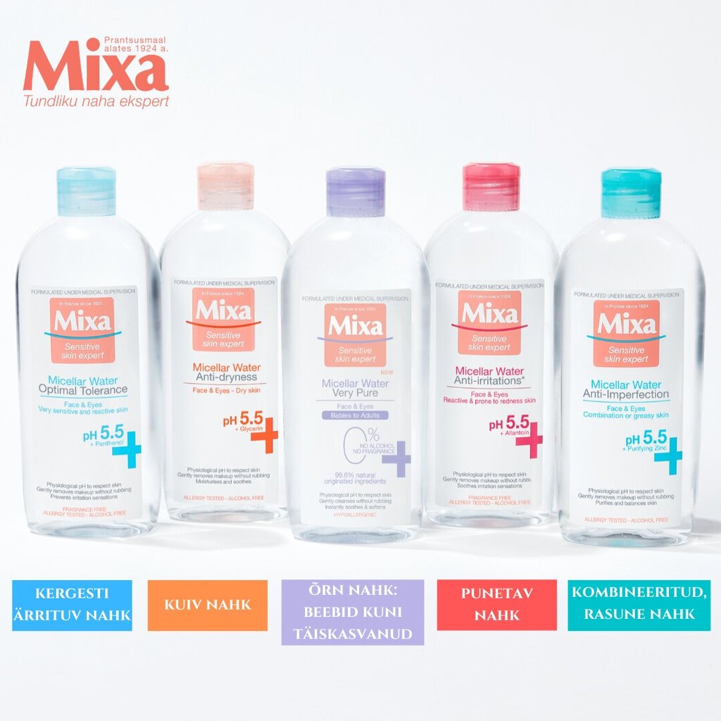 Mitsellaarvesi Mixa Very Pure 400 ml цена и информация | Näopuhastusvahendid | kaup24.ee