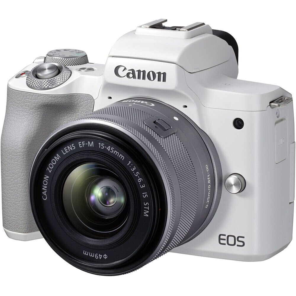 Canon EOS M50 Mark II EF-M 15-45mm IS STM Kit White цена и информация | Fotoaparaadid | kaup24.ee