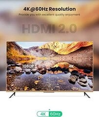 HDMI -kaabel UGREEN, 4K, 2 m, must, HD118 hind ja info | Kaablid ja juhtmed | kaup24.ee