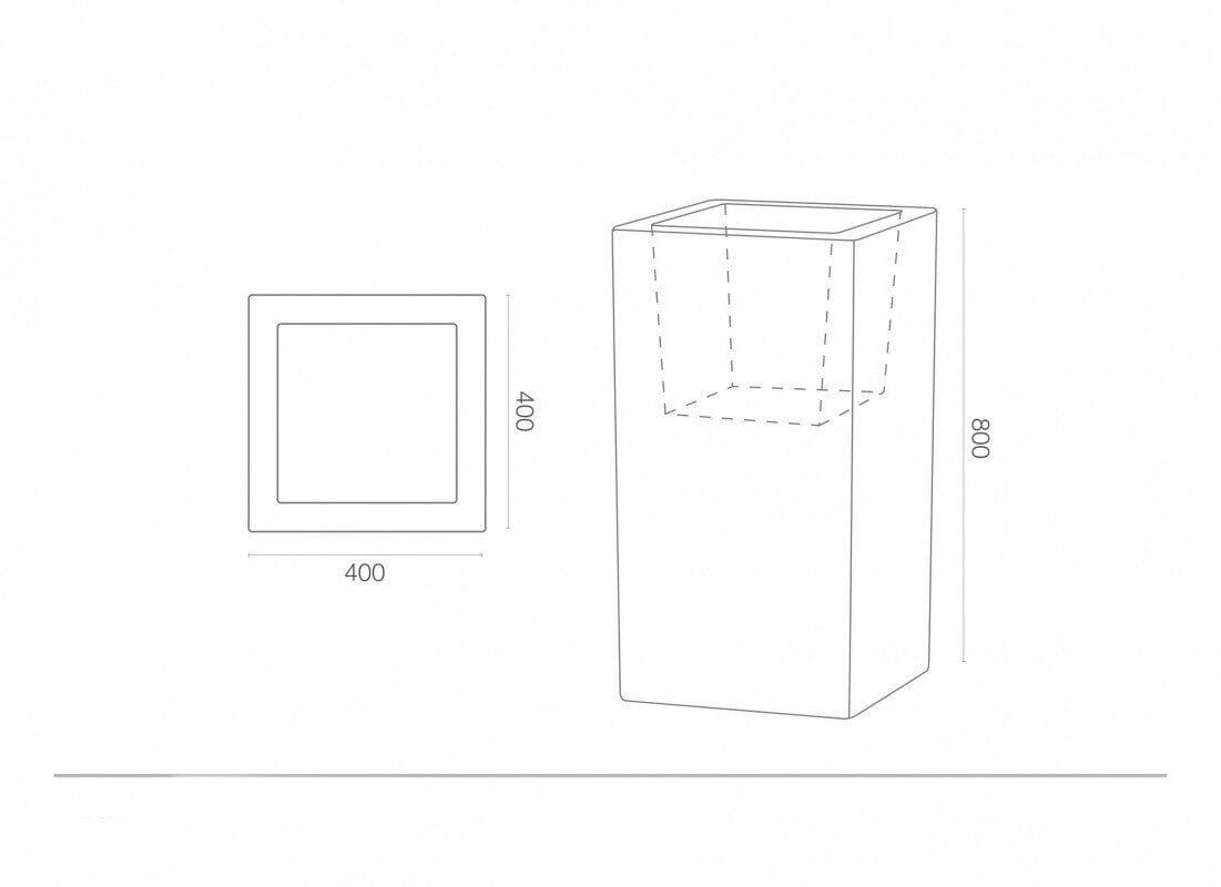 Taimepott Schio Cubo Alto Essential 80 Bronzo hind ja info | Dekoratiivsed lillepotid | kaup24.ee