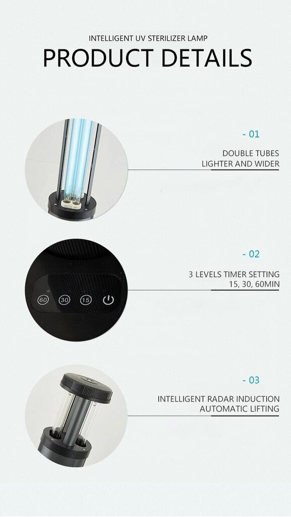 Antibakteriaalne ultraviolet kvartslamp UVC 200W цена и информация | Kaitseseinad, desinfitseerimis seadmed | kaup24.ee