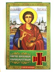 40-päevase eestpalve punased küünlad Diveevo „Püha Tervendaja Panteleimon“ 40tk, 16cm hind ja info | Kirikuküünlad, küünlajalad | kaup24.ee