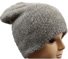 Naiste silmkoeline topeltmüts, hall hind ja info | Naiste mütsid ja peapaelad | kaup24.ee