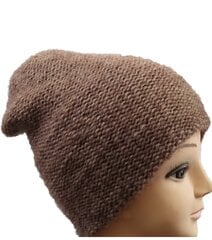Naiste silmkoeline topeltmüts, pruun hind ja info | Naiste mütsid ja peapaelad | kaup24.ee
